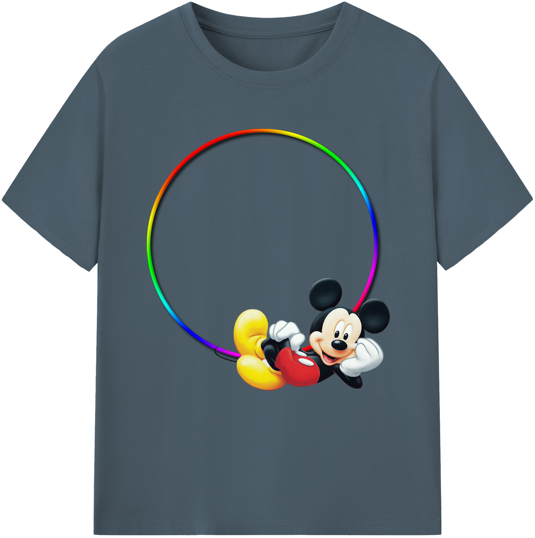 （画像用） ミッキーマウス Mickey Mouse 綿100％半袖Tシャツ（フロントプリント）
